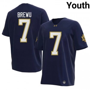 Fighting Irish Francis Brewu #7 Navy Jersey | Essential Stitched NCAA Football Youth Apparel 81514716