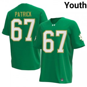 Durable Gregory Patrick #67 Notre Dame Fighting Irish Green Jersey | Youth University Football Swen Fan Gear 81145614