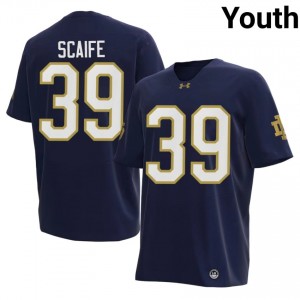 #39 Jasper Scaife Fighting Irish Navy Jersey | Classic Stitched Youth Player Football Gear 93077637