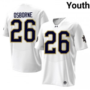 #26 Javian Osborne Notre Dame Fighting Irish White Jersey | Alumni Stitch Youth Player Football Gear 26042762