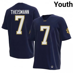 #7 Joe Theismann Irish Navy Jersey | Alumni Embroidery Youth Player Football Gear 19046749