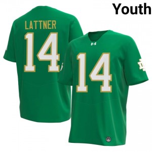 Elite Thread Johnny Lattner #14 Irish Green Jersey | Youth University Football Stitch Fan Gear 40445962