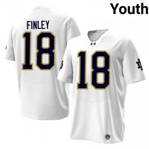 Kaydon Finley #18 Notre Dame Fighting Irish Jersey | Gameday White College Football Youth Stitch 13276057