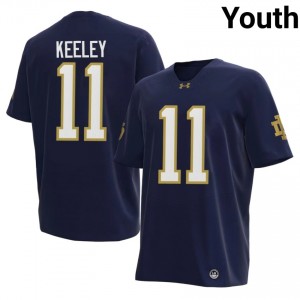 #11 Keon Keeley Fighting Irish Navy Jersey | Classic Stitched Youth Player Football Gear 28894643