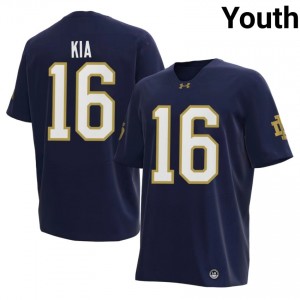 Ko'o Kia #16 Notre Dame Jersey | Iconic Navy College Football Youth Stitched 14071313