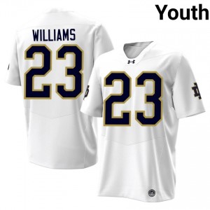 Durable Kyren Williams #23 Notre Dame Fighting Irish White Jersey | Youth University Football Stitched Fan Gear 35617165