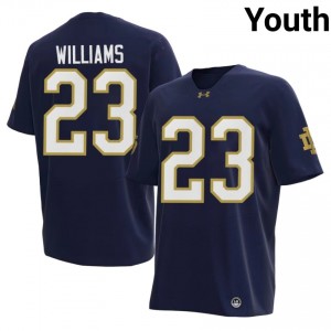 Navy Kyren Williams #23 Irish Jersey | Youth High School Football Moisture Wicking Embroidery 71813055