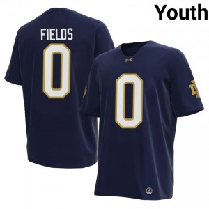 #0 Malachi Fields Notre Dame Fighting Irish Navy Jersey | Alumni Embroidery Youth Player Football Gear 23678971