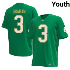 UND Mylan Graham #3 Green Jersey | Pro Cut Embroidery NCAA Football Youth Apparel 14456010