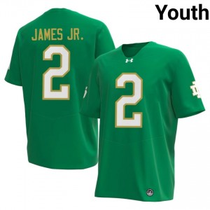 Green Nolan James Jr. #2 Notre Dame Fighting Irish Jersey | Youth High School Football Moisture Wicking Embroidery 53748399