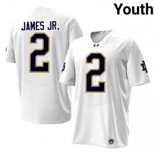 #2 Nolan James Jr. Fighting Irish White Jersey | Classic Swen Youth Player Football Gear 25363172