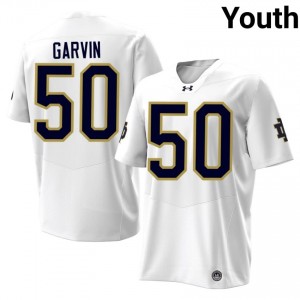 Sullivan Garvin #50 Fighting Irish Jersey | Pro-Grade White College Football Youth Swen 70570086