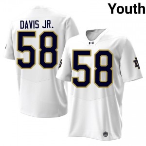 #58 Thomas Davis Jr. UND White Jersey | Authentic Stitch Youth Player Football Gear 53426828