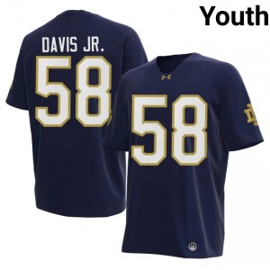 Notre Dame Thomas Davis Jr. #58 Navy Jersey | Premium Stitched NCAA Football Youth Apparel 19326262